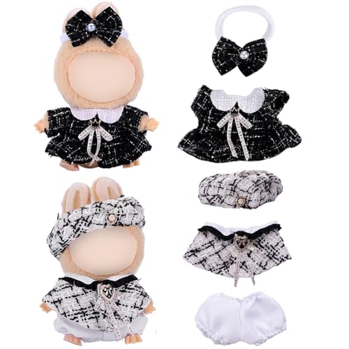 Puppenkleidung, 17 cm, exquisites Luxus-Designer-Outfit-Zubehör, Puppenkleidung geeignet für Puppenzubehör, einzigartiger Stil, 2 Sets (schwarzes Set, weißes Set) (ohne Puppe) von LECOYOYO