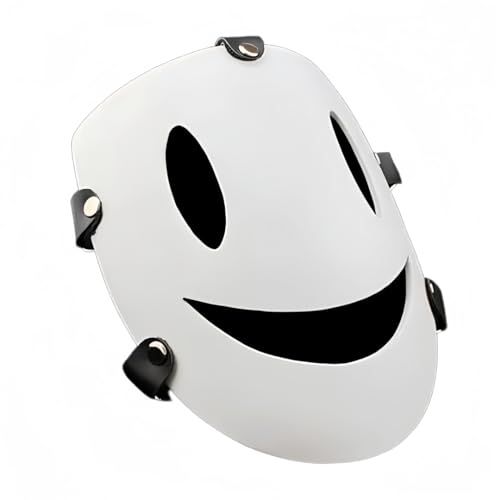 LEDABAO High-Rise Invasion Cosplay Maske Cosplay Kostüm Harz Integral Helm Horror Kopfbedeckung Anime Scharfschütze Weiß Lächeln Maske Halloween Party Kostüm Requisiten von LEDABAO