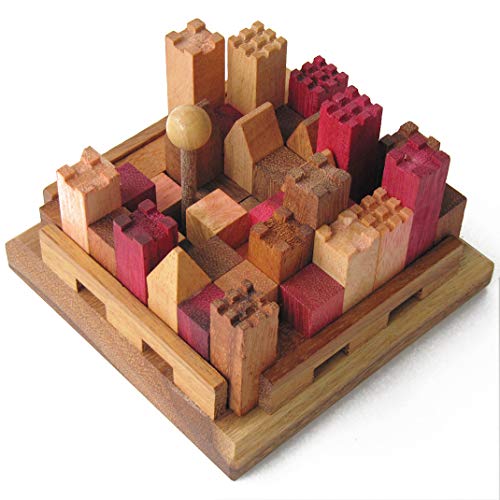 City Puzzlespiel aus Massivholz, entspricht den CE-Normen, Schwierigkeitsgrad 5/6, ab 10 Jahren, französische Marke Le Délirant®, große Wiederspielbarkeit: 13 Verschiedene Städte zum Bauen. von LEDELIRANT