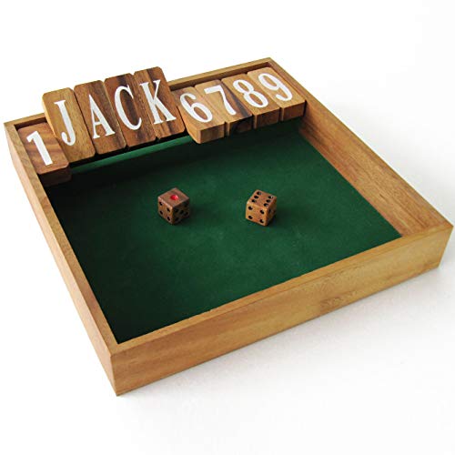 Shut The Box Jackpot Edition, Schliesse die Schachtel, Kneipe, Pub, Gesellschaftsspiel aus massivem Holz umweltverträglich nach CE-Norm, Marke Le Délirant. Für 2 Spieler und mehr, ab 6 Jahren. von LEDELIRANT