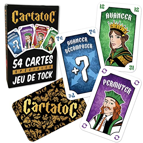 LEDELIRANT - CARTATOC – Spezielles Kartenspiel für das Tock-Spiel – 54 Karten von hoher Qualität. Ab 6 Jahren. Inklusive 2 Joker für bis zu 6 Spieler. von LEDELIRANT