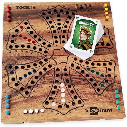 LEDELIRANT – Spiel TOC Tock aus Massivholz (2 bis 6 Spieler) – Zusammenklappbares Gesellschaftsspiel für unterwegs – Umweltfreundlich, handgefertigt, kanadisches Brettspiel. von LEDELIRANT