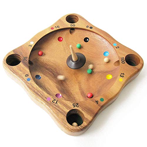 Verrücktes Roulette – Lernbrettspiel mit Kreisel ab 5 Jahren aus massivem Holz. Entspricht den CE-Normen. Französische Marke Le Délirant® – Ideal zum Kopfrechnen – Die Giroulette, das Virolon von LEDELIRANT