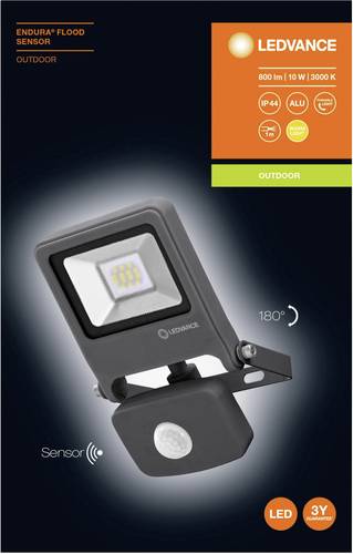 LEDVANCE ENDURA® FLOOD Sensor Warm White L 4058075292154 LED-Außenstrahler mit Bewegungsmelder 10W von LEDVANCE