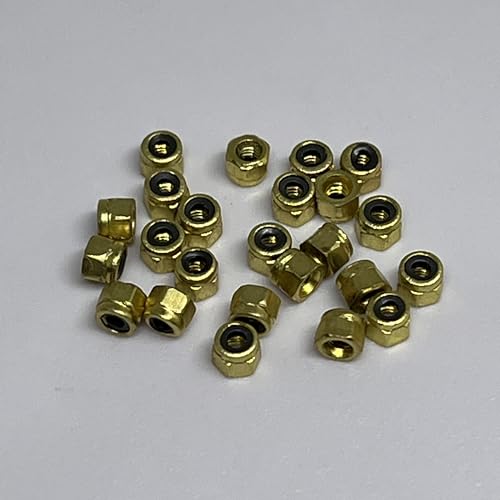 24 pcs leefai self locknuts for pro Fingerboard Trucks (achsen) Nylon Insert– Gold Color von LEEFAI