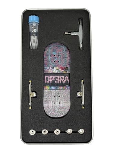 34mm Pro Fingerboard Complete Set Up 34x96mm-Maples Wood Deck UV Printing Graphic leefai 4.0 Finger Skateboard Trucks & 5 Urethane Wheels-Op3ra V3-Floral von LEEFAI