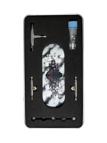 LEEFAI 34 mm Pro Griffbrett komplett, 34 mm x 96 mm Finger Mini-Skateboard-Deck, Pro Finger Skateboard Trucks G4, Urethan-Räder, Op3ra V3-Queen of Op3ra von LEEFAI