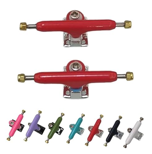 Leefai Pro Fingerboard Trucks (Achsen) 34mm G3 7 Colors Hanger Inverted Style- Pro Mini Finger Skateboard Truck with Single Axles and Pivot Cups-Hanger Color (rot) von LEEFAI