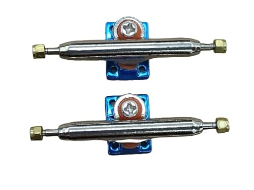 LEEFAI Pro Fingerboard Trucks (Achsen) 34mm G3 Inverted Style- Pro Mini Finger Skateboard Truck with Single Axles and Pivot Cups-Baseplate Color (Blau, 34 mm) von LEEFAI