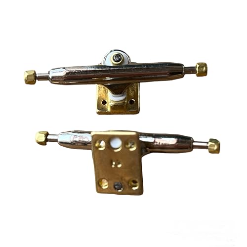 LEEFAI Pro Fingerboard Trucks Mini Finger Skateboard Achsen 4.0-Regular Kingpin-Upgraded v2 baseplate with Hardware-Baseplate Color and Size (32 mm, Gold) von LEEFAI