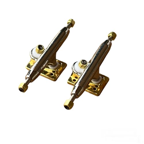 LEEFAI Pro Fingerboard Trucks Mini Finger Skateboard Achsen Regular Kingpin-Upgraded v2 baseplate with Hardware-Baseplate Color and Size (34 mm, Gold) von LEEFAI