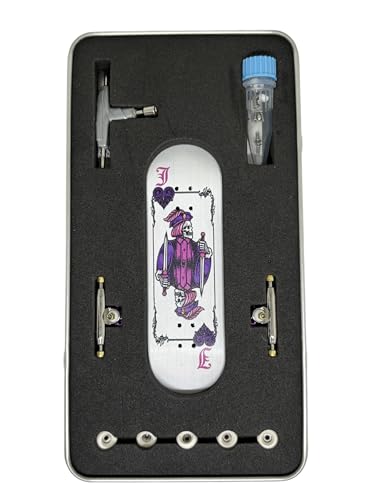 LEEFAI Pro Griffbrett Komplettes Skateboard-Set, 29 x 96 mm, mit Ahornholz-Deck, 4.0 Pro Trucks Regular Kingpins, Urethan-Kugellager-Räder, op3ra v3 Jack of Hearts von LEEFAI