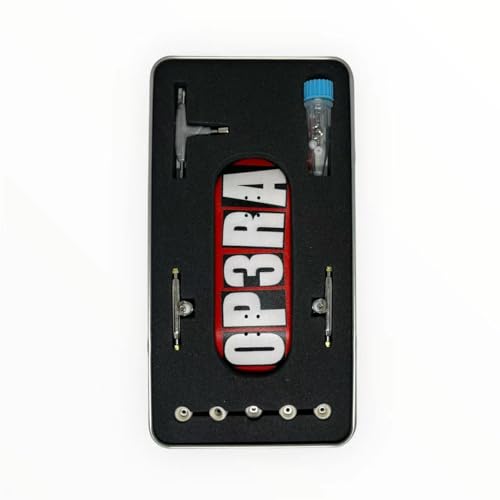 Pro Fingerboard Set up (Complete) Op3ra V1-34 * 96mm 5 plys Maples Wood Deck -Medium Concave Medium Kick -UV Printing Graphic- The Red Blocks von LEEFAI