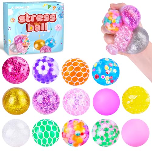 Mini Stressbälle 14 Stück Antistressball, Squishy Stressball für Geschenke für Geburtstagsfeiern Ostern Füller, Fidget Stress Ball für ADHS, Angst, OCD Angst abbauen und Beruhigung Mini Stressbälle 14 Stück Antistressball, Squishy Stressball für Geschenke für Geburtstagsfeiern Ostern Füller, Fidget Stress Ball für ADHS, Angst, OCD Angst abbauen und Beruhigung von LEEHUR