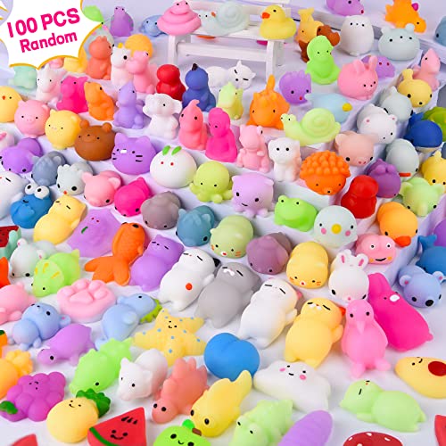 Squishy Kawaii Set 100 Stück Mini Mochi Squishy, Squishy Mochi,Fidget Toy Mochi für Jungen und Mädchen Osterspielzeug (Zufälliger Stil und Farbe) (US-PT 100) von LEEHUR