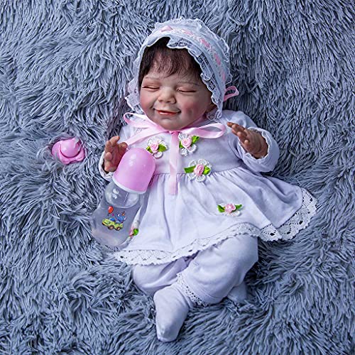 LEEINTO 47 cm Baby Mädchen Für Reborns Spielzeug Pflege Für Infant Geschenk Realistische Interaktive Für Haar Clo Puppen Kleinkind Puppen Silikon von LEEINTO