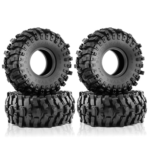 LEEINTO 4PCS Crawler Reifen 1 9'' Rad Reifen Weiche Gummi Rock Reifen Set Für 1:10 Auto Spielzeug SCX10 D90 Zubehör 1/10 Skala von LEEINTO