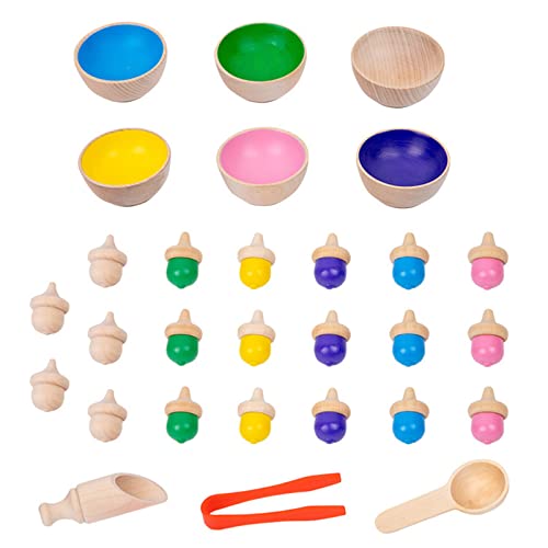 LEEINTO Rainbows Ball Und Cups Farbsortierspiel Für Kleinkinder Montessoris Farbabstimmungsbox Perlenzählspielzeug Frühes Lernspielzeug Perlenzählerspielzeug von LEEINTO
