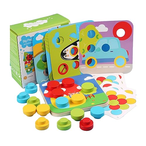 LEEINTO Stecktafel Rätsel Für Kleinkinder Jungen Und Mädchen Farbe Lernen Kleinkind Rätsel Steckspiel Stecktafel Montessori Spielzeug Stecktafel Rätsel Für Kinder von LEEINTO