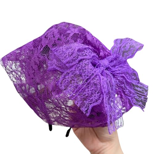 Eleganter Spitzen-Schleifenhut mit Haarband, Hochzeits-Kopfbedeckung, Vintage-Party, Haar-Accessoire, Kopfschmuck für Kostümpartys Eleganter Spitzen-Schleifenhut mit Haarband, Hochzeits-Kopfbedeckung, Vintage-Party, Haar-Accessoire, Kopfschmuck für Kostümpartys von LEELOU