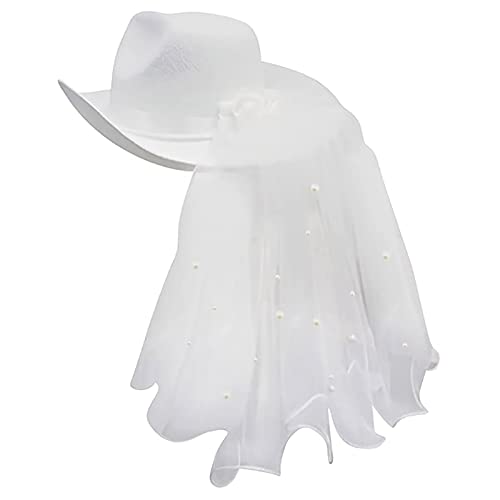 LEELOU Weißer Eleganter Cowgirl Mit Schleier Braut Hochzeitsfoto Kostüm Requisiten Outdoor Frauen Western Cowboykappen Cowgirl Hüte Frauen Weiße Cowgirl Mit Garn Weiß Cowgirl Mit LEELOU Weißer Eleganter Cowgirl Mit Schleier Braut Hochzeitsfoto Kostüm Requisiten Outdoor Frauen Western Cowboykappen Cowgirl Hüte Frauen Weiße Cowgirl Mit Garn Weiß Cowgirl Mit von LEELOU
