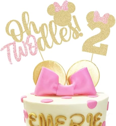 1 x Oh Twodles Maus-Thema-Kuchenaufsatz für Babyparty, Kinder, 2. Geburtstag, Motto-Party-Zubehör 1 x Oh Twodles Maus-Thema-Kuchenaufsatz für Babyparty, Kinder, 2. Geburtstag, Motto-Party-Zubehör von LEEMASING