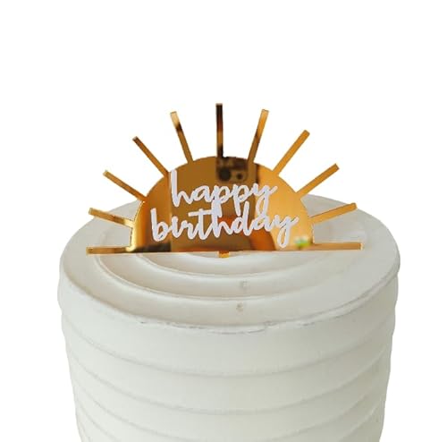10 Stück Sonnen-Happy Birthday-Kuchenaufsätze für Geburtstagsparty, Kuchendekoration von LEEMASING