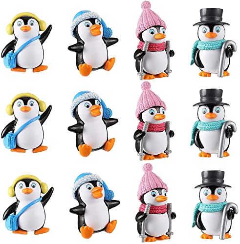 16 Stück Kawaii Tier Pinguin Figuren Spielzeug Mini-Figuren Spielset Niedliche Pinguin Kuchendekoration für Weihnachten Geburtstag Geschenk Schreibtisch Dekoration von LEEMASING