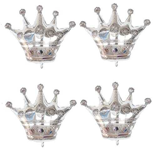 Folienballons, riesige große Krone, Mädchen, Prinzessin, Kind, Geburtstagsparty-Dekoration für Geburtstag, Hochzeit, Halloween, Weihnachten, Party-Dekorationen (Silber) von LEEMASING