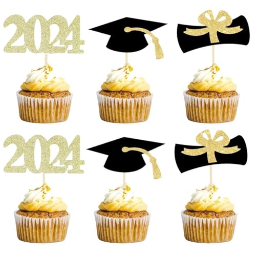 48 Stück 2024 Graduation Cupcake Topper Klasse of 2024 Graduation Cake Toppers für Party Kuchen Dekorationen Supplies 48 Stück 2024 Graduation Cupcake Topper Klasse of 2024 Graduation Cake Toppers für Party Kuchen Dekorationen Supplies von LEEMASING