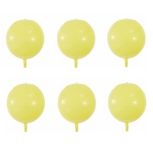6 Stück 4D-Luftballons, 55,9 cm, Disco-Ballons, Folienballons für Hochzeit, Geburtstag, Party, Babyparty, Party (gelb) von LEEMASING