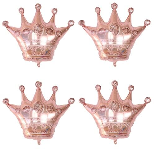 Folienballons, riesige große Krone, Mädchen, Prinzessin, Kind, Geburtstagsparty-Dekoration für Geburtstag, Hochzeit, Halloween, Weihnachten, Party-Dekorationen (Roségold) von LEEMASING