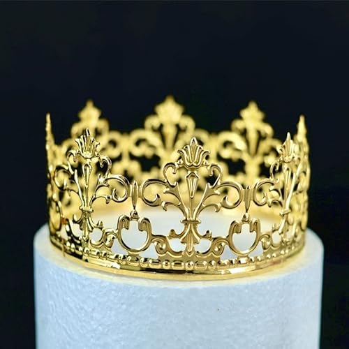 Vintage Prinzessin Krone Kuchen Topper Dekoration für Jungen Mädchen Kuchen Dekorationen für Hochzeit (Gold) Vintage Prinzessin Krone Kuchen Topper Dekoration für Jungen Mädchen Kuchen Dekorationen für Hochzeit (Gold) von LEEMASING