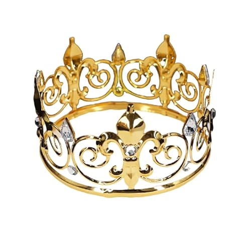 Kleine Barock-Krone aus Metall, Dekoration für Hochzeit, Babyparty, Geburtstagsparty (Gold) von LEEMASING