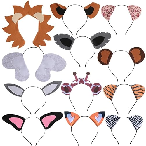 LEEMASING 12 Stück Dschungel Safari Zoo Tiere Ohren Stirnband Party Favor für Kostüm Geburtstag Halloween Party Favors LEEMASING 12 Stück Dschungel Safari Zoo Tiere Ohren Stirnband Party Favor für Kostüm Geburtstag Halloween Party Favors von LEEMASING