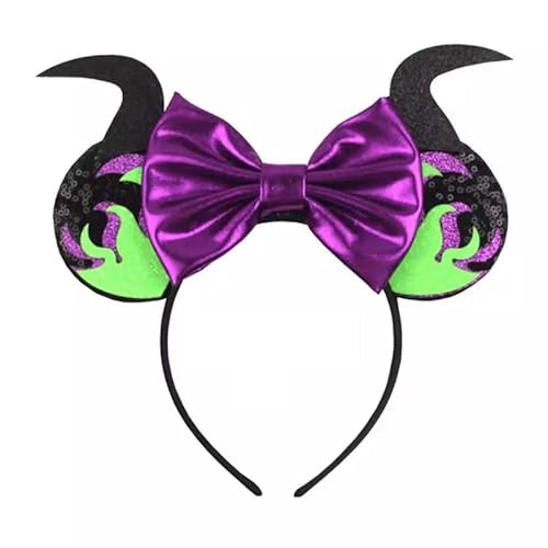 LEEMASING Mausohren-Stirnband, Maleficent, Halloween-Stirnband für Halloween, Cosplay, Party, Gastgeschenk (03) von LEEMASING