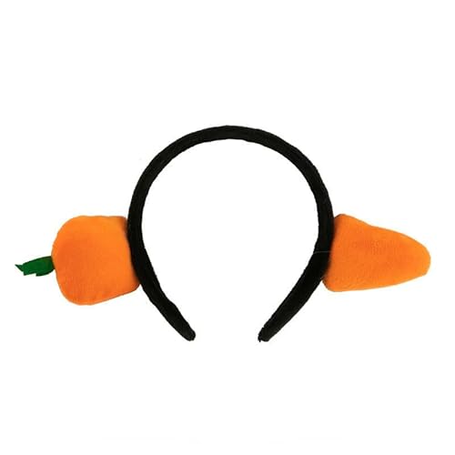 LEEMASING Tier-Zubehör, Party-Kopfbedeckung, Haarreif, Fisch, Hai, Dinosaurier, Karotte, Krabbe, Cartoon-Stirnband für Cosplay, Halloween-Kostüm (Karotte) von LEEMASING