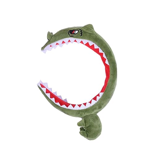 LEEMASING Tierzubehör, Party-Kopfbedeckung, Haarreif, Fisch, Hai, Dinosaurier, Karotte, Krabbe, Cartoon, Stirnband für Cosplay, Halloween-Kostüm (grüner Alligator) von LEEMASING