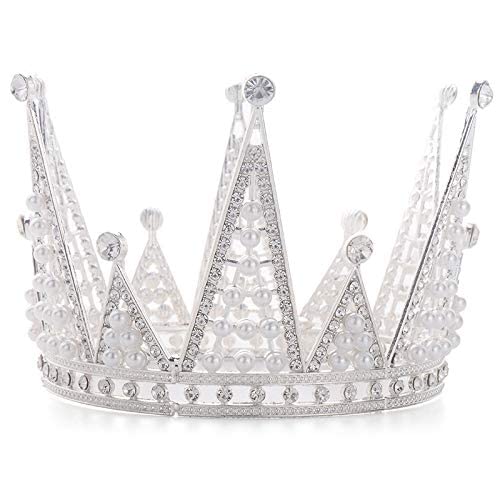 Tiara-Krone, Kuchendekoration, Prinzessin, Geburtstag, Hochzeit, Party, Kuchendekoration, Requisit für Neugeborene, Foto-Requisite, Thema, Geburtstag, Party, Dekorationen (Silber) von LEEMASING