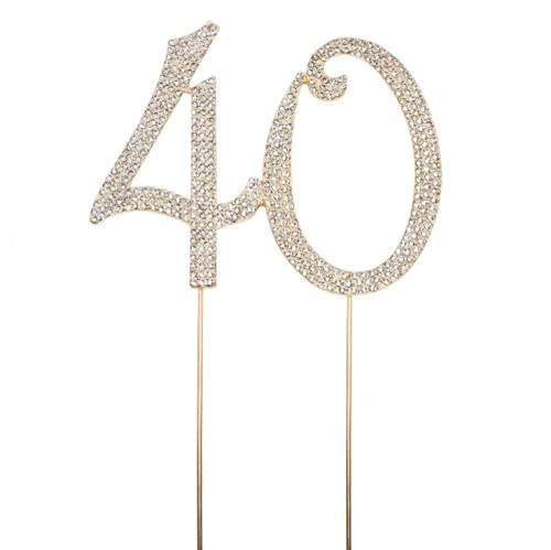 Zahl 40 Strass Geburtstag Kuchen Topper Zahl Dekoration für Geburtstag Party Supplies Gold Zahl 40 Strass Geburtstag Kuchen Topper Zahl Dekoration für Geburtstag Party Supplies Gold von LEEMASING