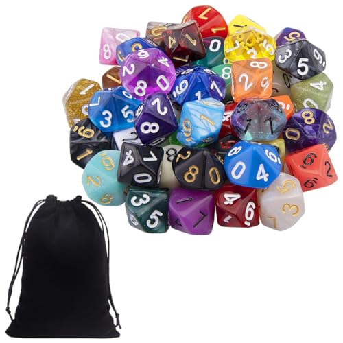 LEEQ 42pcs Polyedrisch Würfel Set - 10 Seitige Würfel Bunt Würfel Spiel D10 Würfel Polyedrisch Würfel Set für DND MPG MTG Dungeons und Dragons, mit Zufälligem Mehrfarbigem Sortiment LEEQ 42pcs Polyedrisch Würfel Set - 10 Seitige Würfel Bunt Würfel Spiel D10 Würfel Polyedrisch Würfel Set für DND MPG MTG Dungeons und Dragons, mit Zufälligem Mehrfarbigem Sortiment von LEEQ