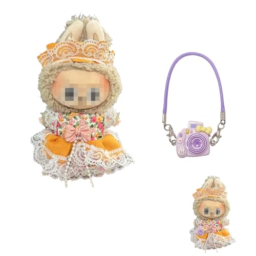 LEERMEIZI Kleidung für Labub Puppe, Labubu Puppenzubehör, Labubu Plüsch Puppenkleidung, niedliche Labubu-Spielzeugkleidung, Labubu Kleidung für 17 cm große Labubu Puppe (G-Plüschpuppe nicht enthalten) von LEERMEIZI