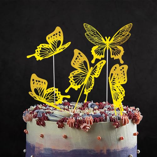 18 Stück Cake Topper Schmetterling Kuchen Deko Kuchen Topper tortendeko geburtstag mädchen kuchen dekoration geburtstagdeko torten deko für mädchen schmetterling deko von LEEWYOU