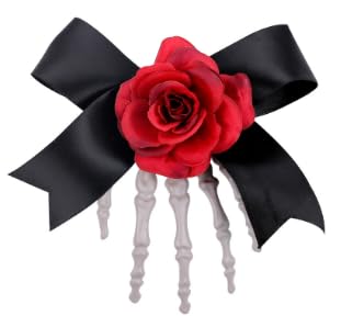 LEEWYOU 2pcs Haarschmuck Hände Knochen Halloween Haarspangen Skeleton Haar Zubehör für Mädchen Schädel Skelett Haarnadeln Seite Haarspange Schwarz Rot LEEWYOU 2pcs Haarschmuck Hände Knochen Halloween Haarspangen Skeleton Haar Zubehör für Mädchen Schädel Skelett Haarnadeln Seite Haarspange Schwarz Rot von LEEWYOU