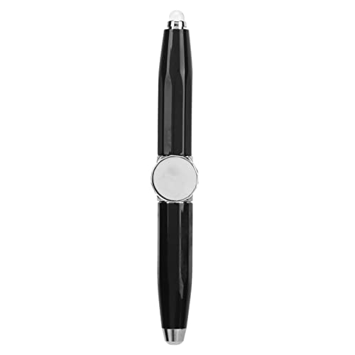 LEEZAD Fidget Pen Spinning Pen, Metallhilfe Zum Stressabbau, Denkkugelschreiber, LED Gyroskop Leuchtschreibstift für Geschäftsgeschenke, Eingebauter 120 mAh Akku(Schwarz) von LEEZAD