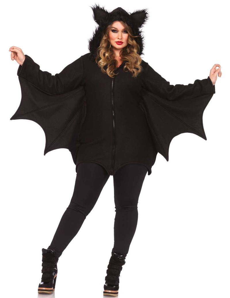 Bezaubernde Fledermaus Halloween Plus-Size-Kostüm für Damen schwarz von LEG-AVENUE