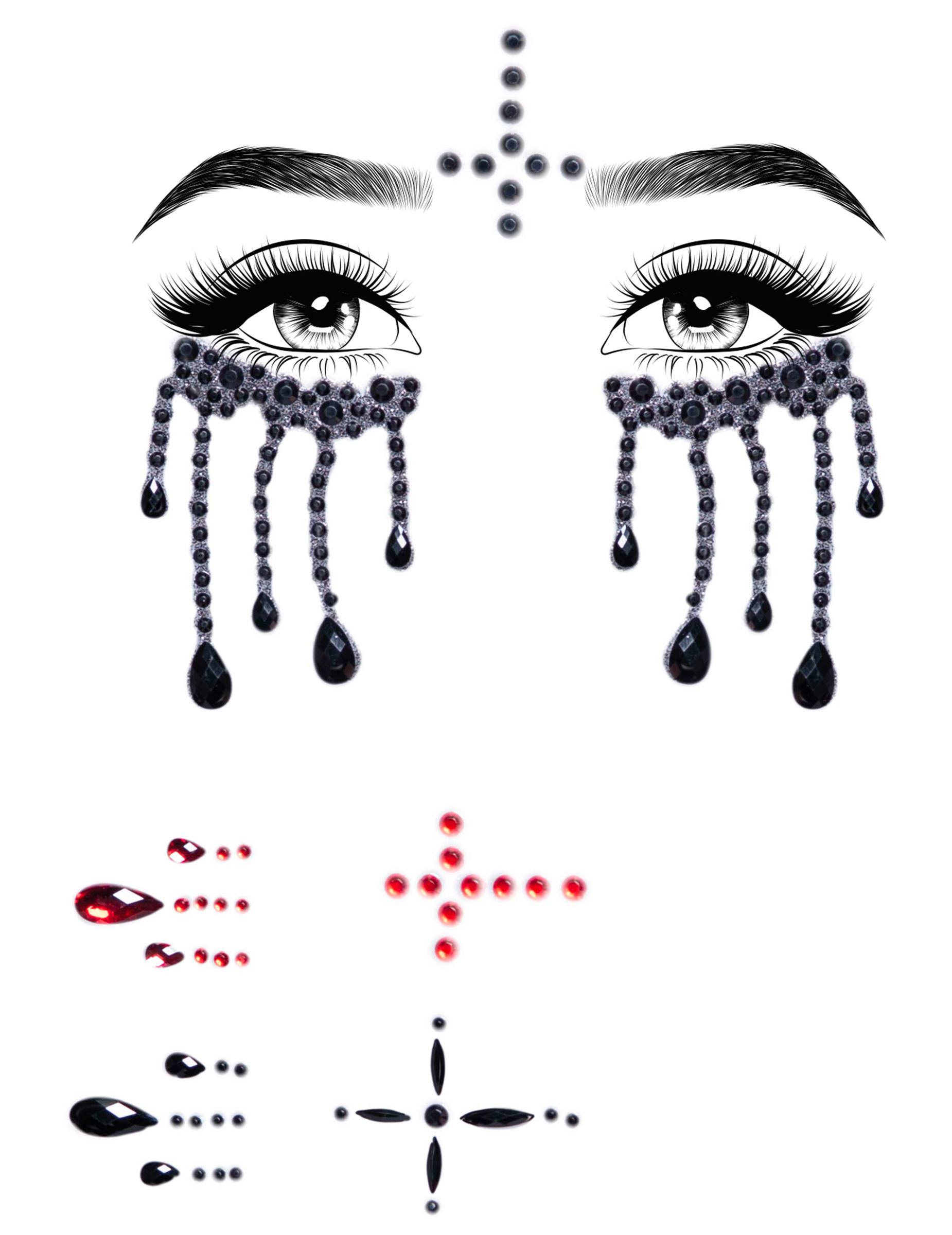 Dekorative Glitzersteine für Damen Nonne Halloween-Make-up Dekorative Glitzersteine für Damen Nonne Halloween-Make-up von LEG-AVENUE