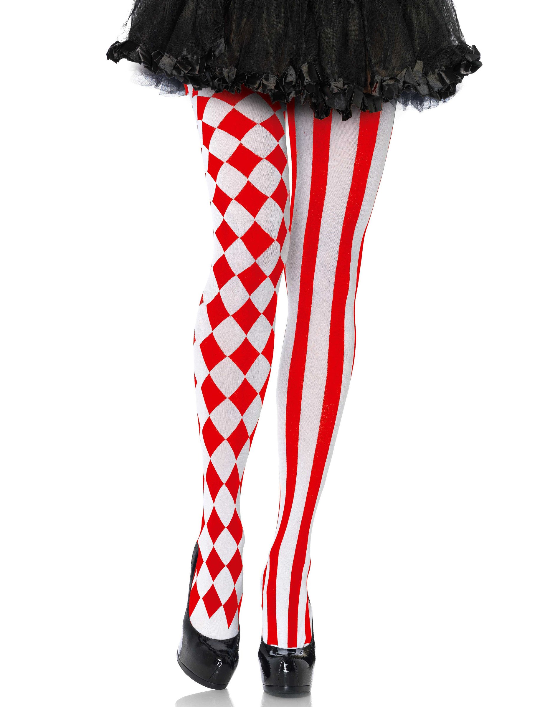 Harlekin Strumpfhose Rot für Damen Erwachsene von LEG-AVENUE