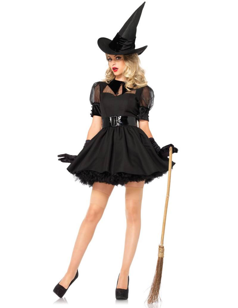 Hexe Halloween-Damenkostüm sexy schwarz von LEG-AVENUE