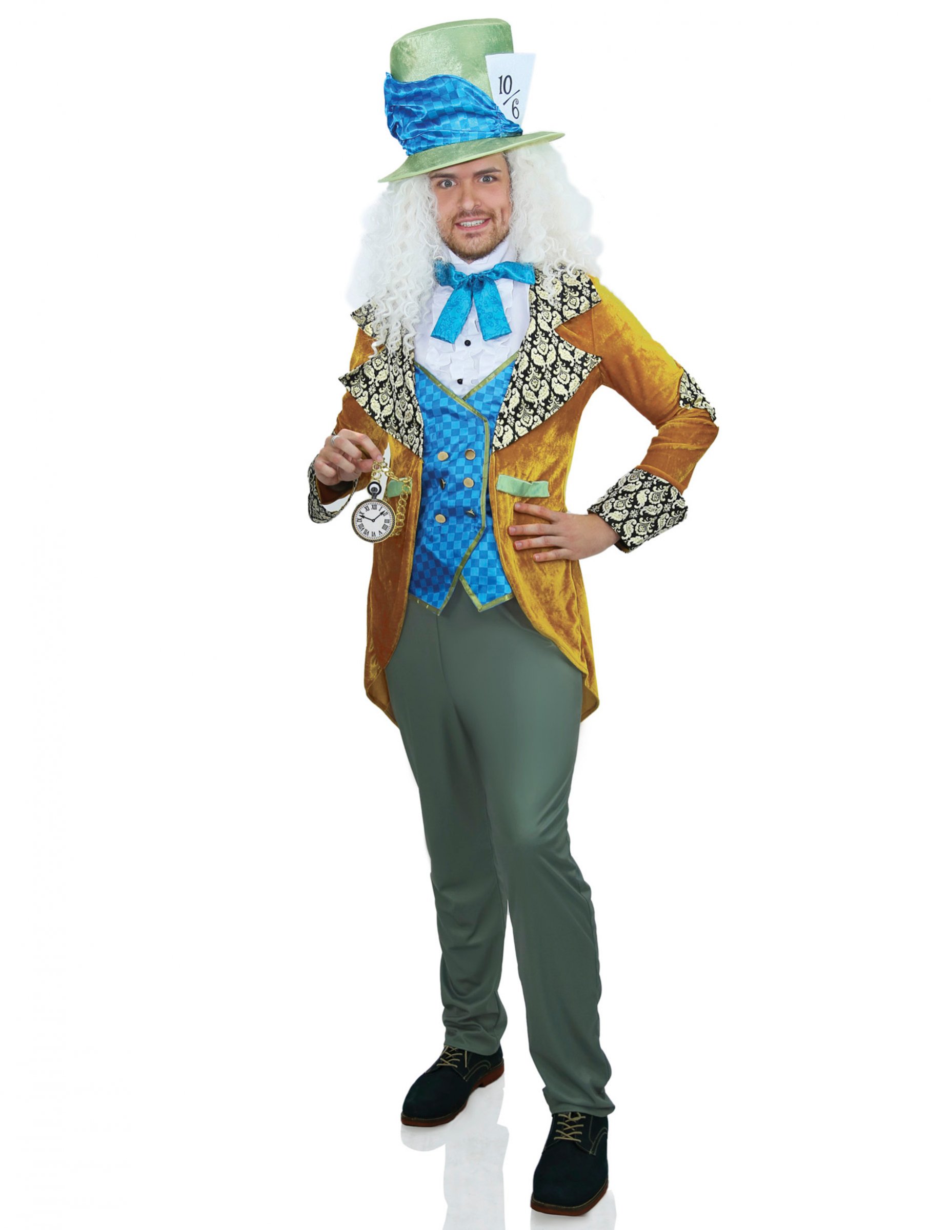 Hutmacher-Kostüm für Herren Karnevalskostüm blau-gelb von LEG-AVENUE